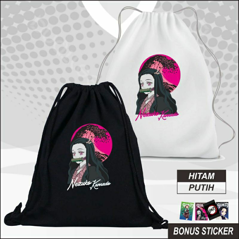 Tas Serut Gendong Stringbag Anime Nezuko Kamado Demon Slayer Manga Jepang