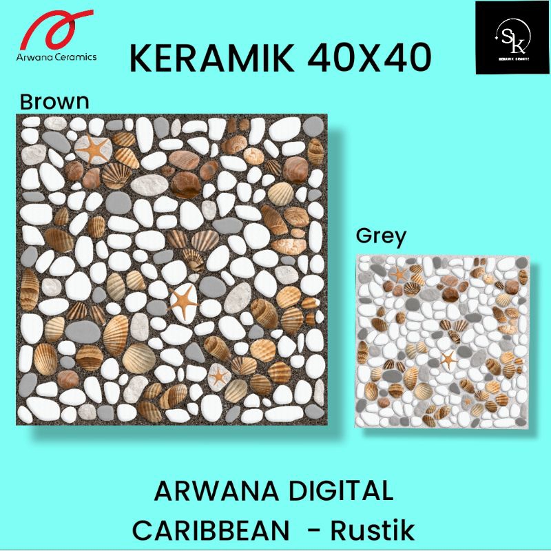 Keramik lantai 40x40 Arwana Carebbea - Rustik/Kasar