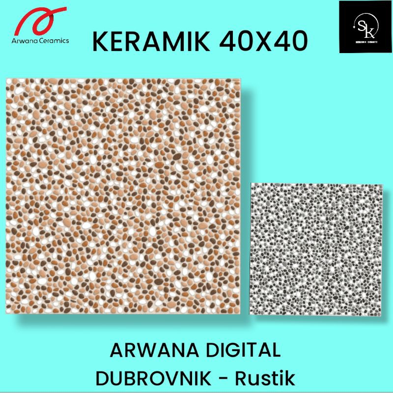 Keramik lantai 40x40 Arwana Duvronik - Rustik/Kasar