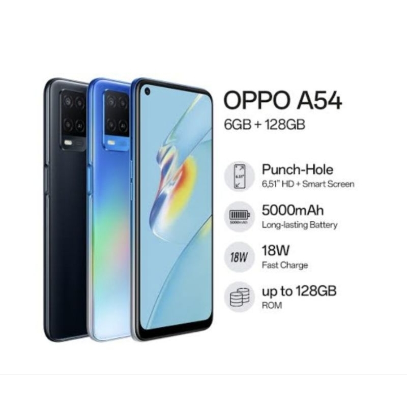 HP OPPO A54 ORI RAM 4/128GB & 6/128GB BARU FULLSET GARANSI 1TAHUN