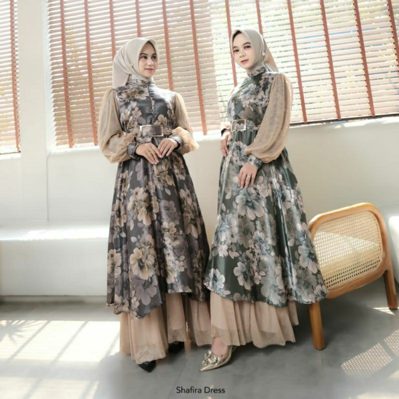 Shafira Dress MK/Solfieshop/Dress kondangan/Dress perempuan terbaru/fashion dress best seller/Dress 