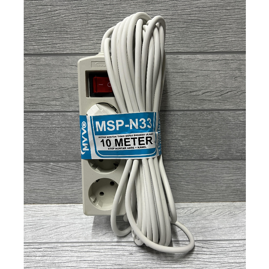 STOP KONTAK 3 LUBANG PLUS KABEL 10M SNI KABEL TEMBAGA BAGUS