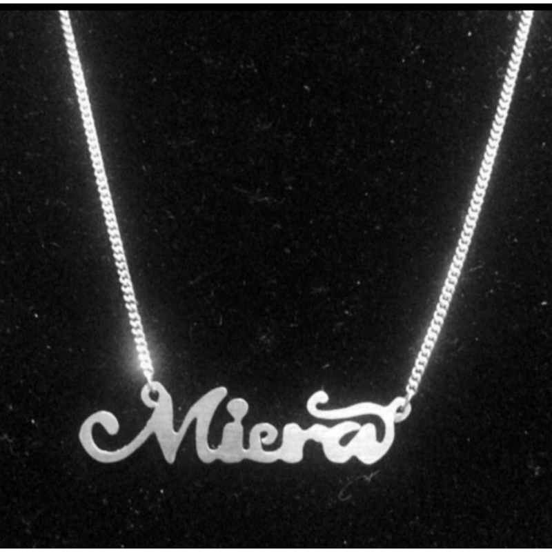 kalung nama putih stainless steel anti karat bisa ukir nama