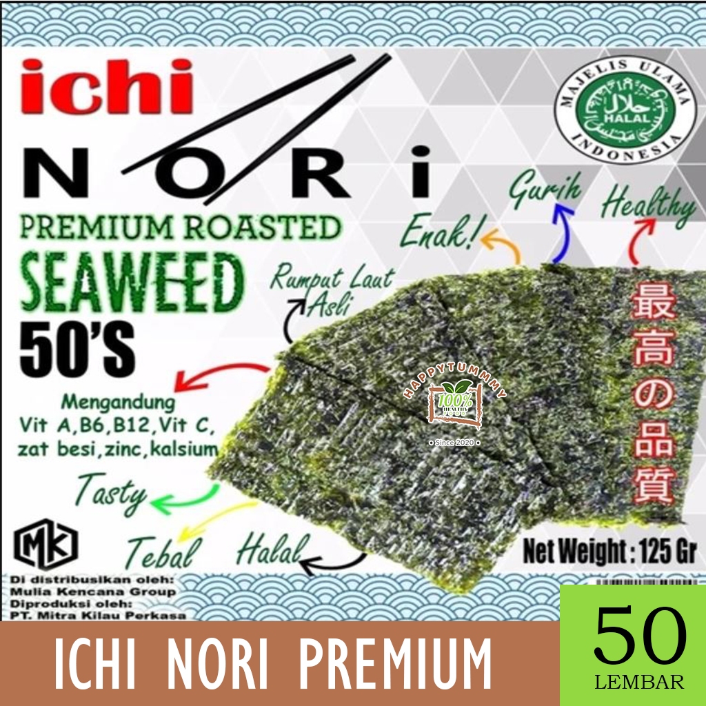 

HPT - ICHI SUSHI NORI 50 LEMBAR PREMIUM RUMPUT LAUT PANGGANG