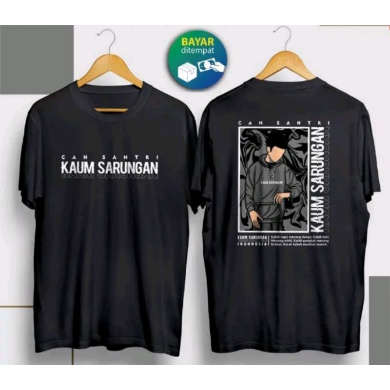 KAOS CAH SANTRI KAUM SARUNGAN SABLON DTF// KAOS SANTRI INDONESIA