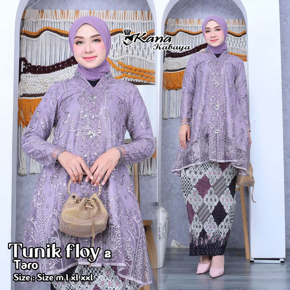 Stelan kebaya tile tunik floy full furing 130KN Kebaya rok plisket