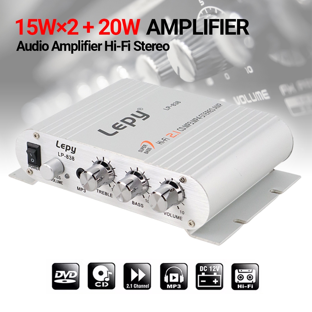 Ampli bass booster power amplifier DC 12V Stereo Gler Ampli mini