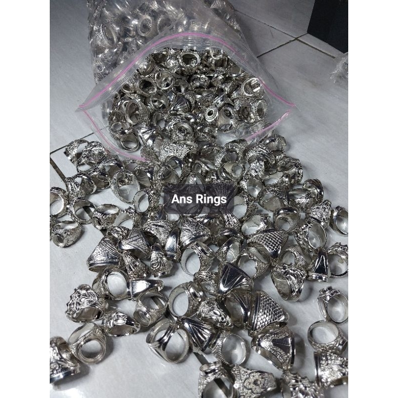 Ring Emban Akik Alpaka SUPER TOP PLATING Tanam 1 Kodi (20pcs)