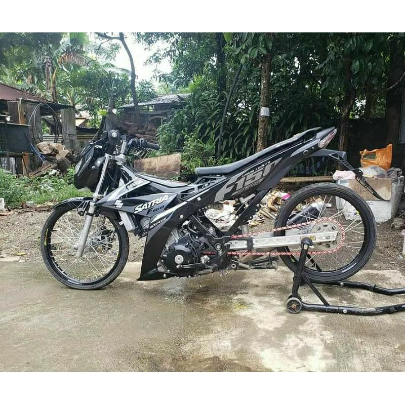 (BISA COD) Striping Stiker Satria fu Fi 2016 Hitam Stiker lis Decal Body Standar Ori Suzuki Satria F