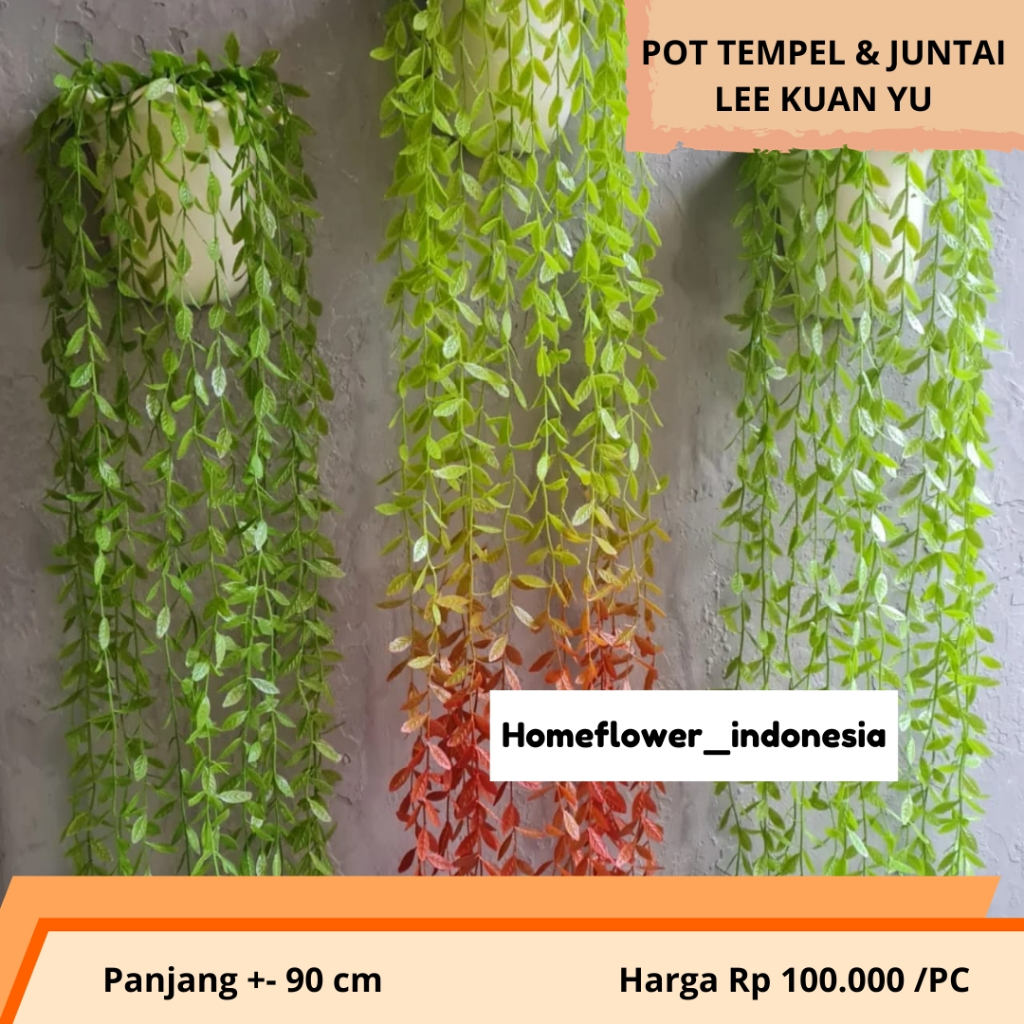 Pot Tempel dan Rangkaian Juntai Lee Kuan Yu Artificial