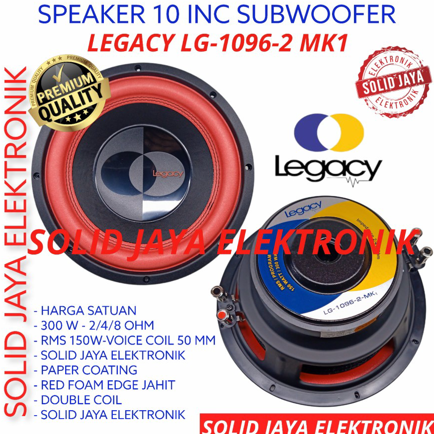 『PENJUALAN CEPAT』⚡BEST SELLER⚡ SPEAKER SUBWOOFER LEGACY 10 INC LG-1096-2 LG 1096-2 INCH 1096 2 DOUBL