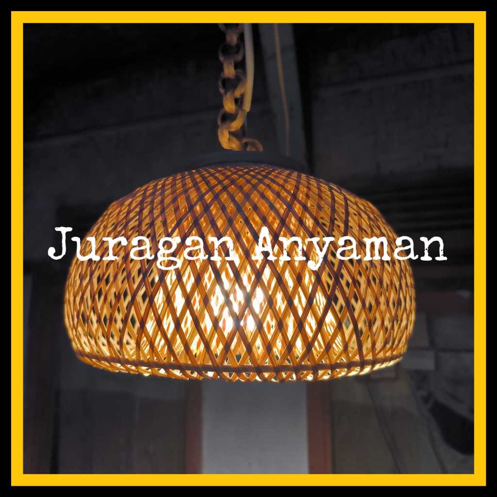 Kap Lampu Gantung Estetik Anyaman Bambu Model E Dekorasi Ruangan Minimalis Cafe Resto Resort Villa H