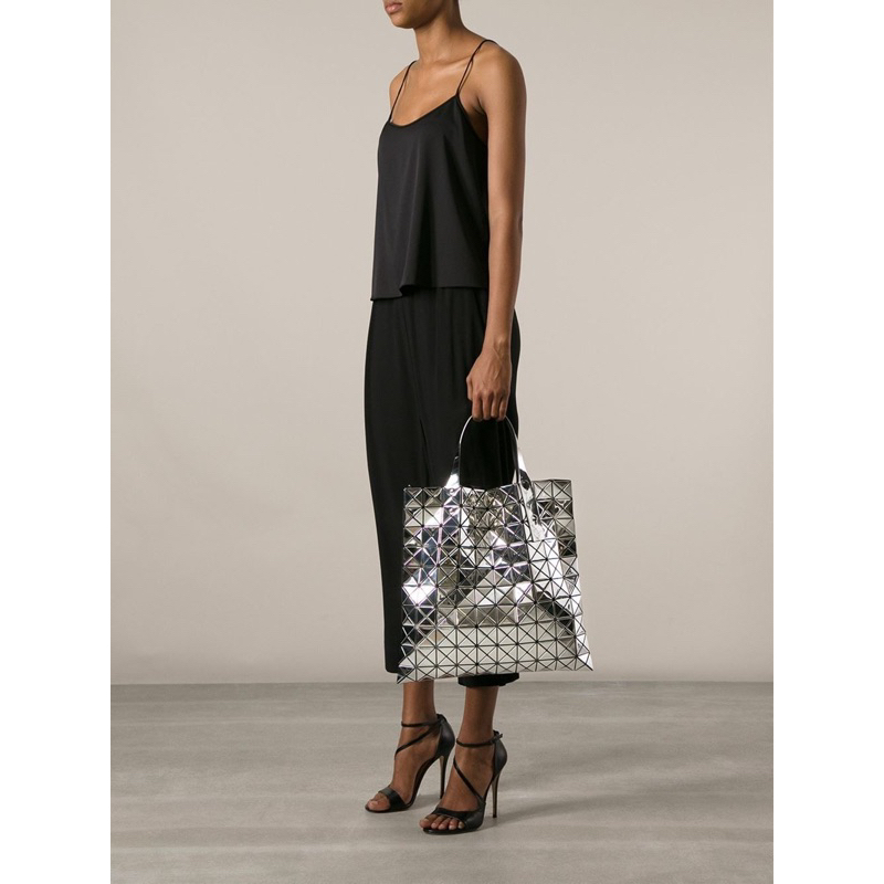 Bao Bao Issey Miyake Platinum 10x10 grid tote bag original