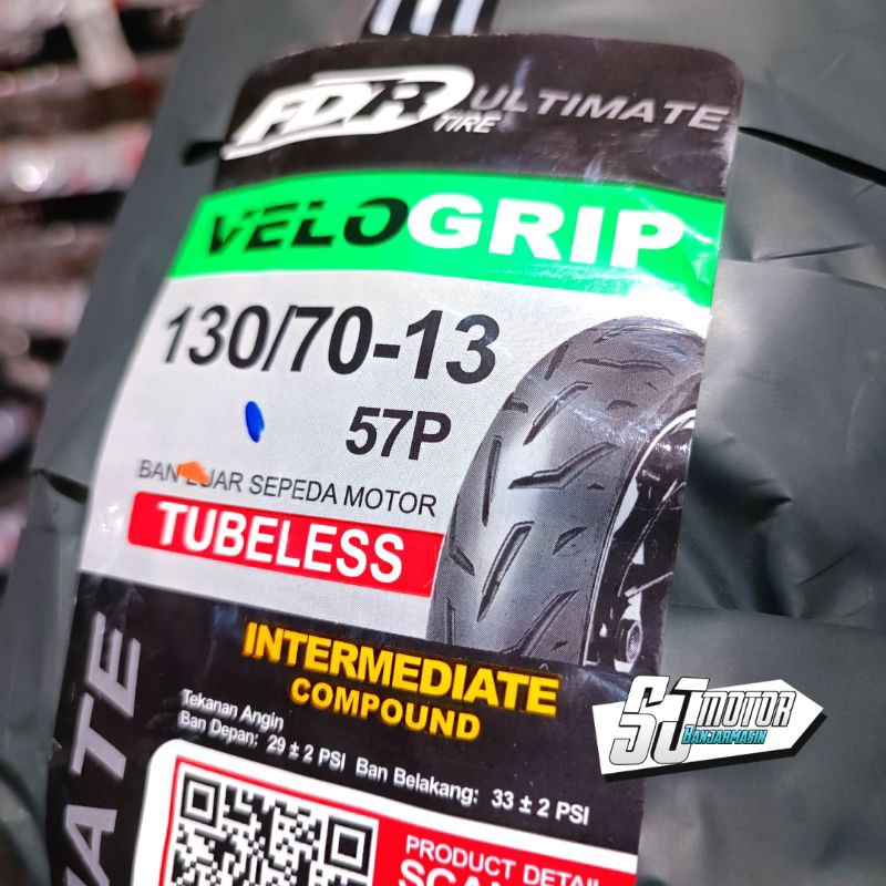 Ban Luar FDR - Velogrip 130/70 - 13 Type Tubeless Ban Nmax Belakang