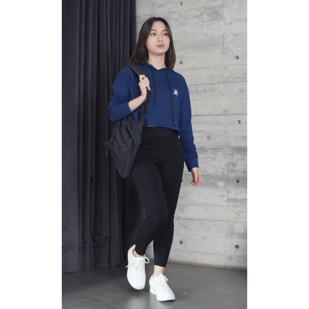 DONSON Hoodie Crop Lengan Panjang Wanita Jumper Bahan Comfort Polyester Lari Olahraga