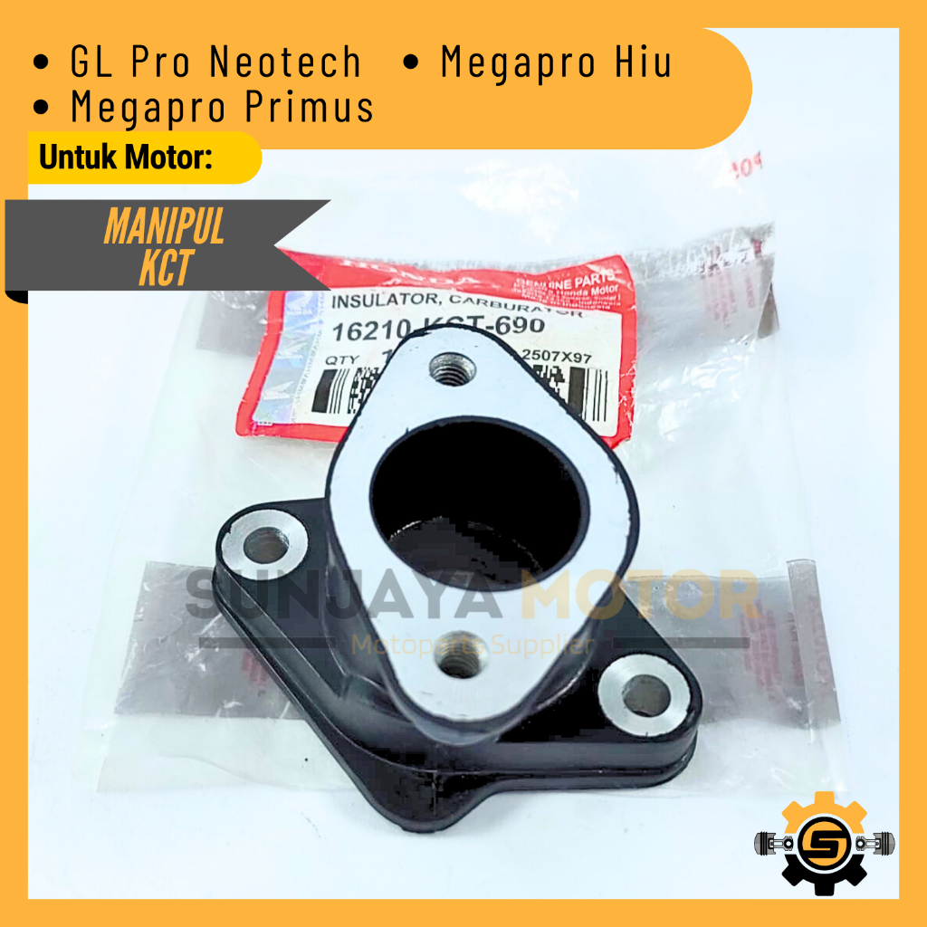Intake Manipul KCT Manifold Kualitas Original Honda GL Pro Neotech Megapro Hiu Neotech Megapro Primu