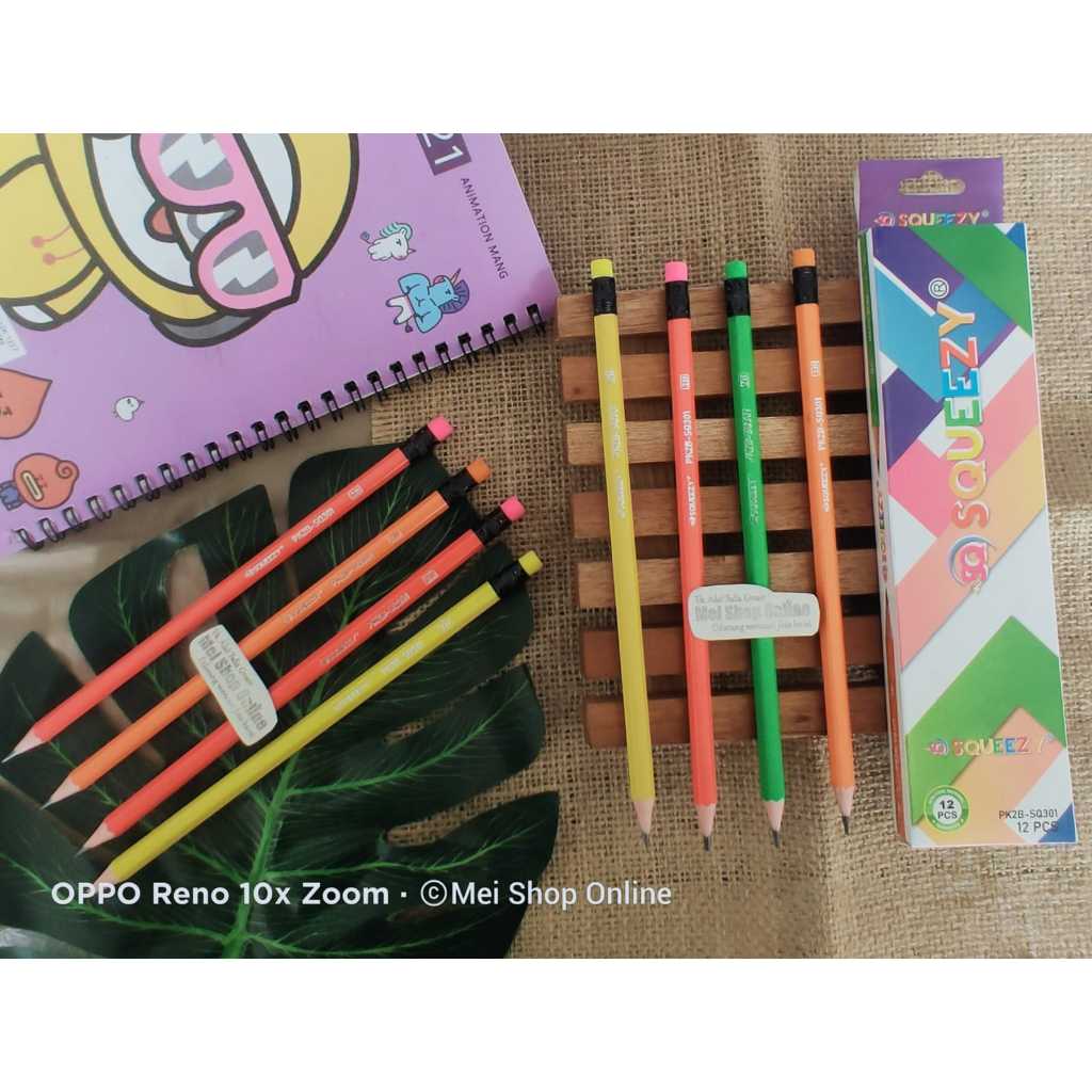 

PENSIL ISI 12 PCS MURAH SUDAH DI SERUT SQUEEZY SQ-301 NEON