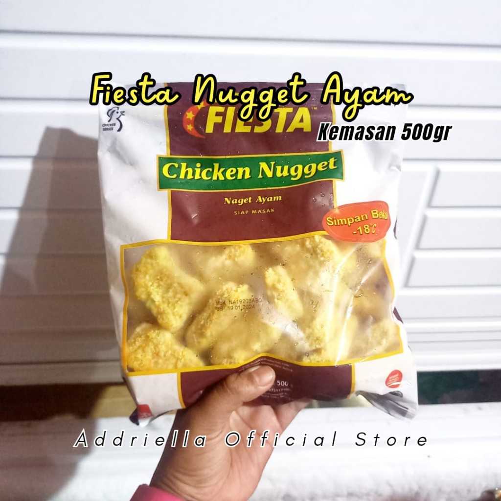 

ADDRIELLA Fiesta Nugget Ayam 500gr | Fiesta/Frozenfood/Frozenfood Murah