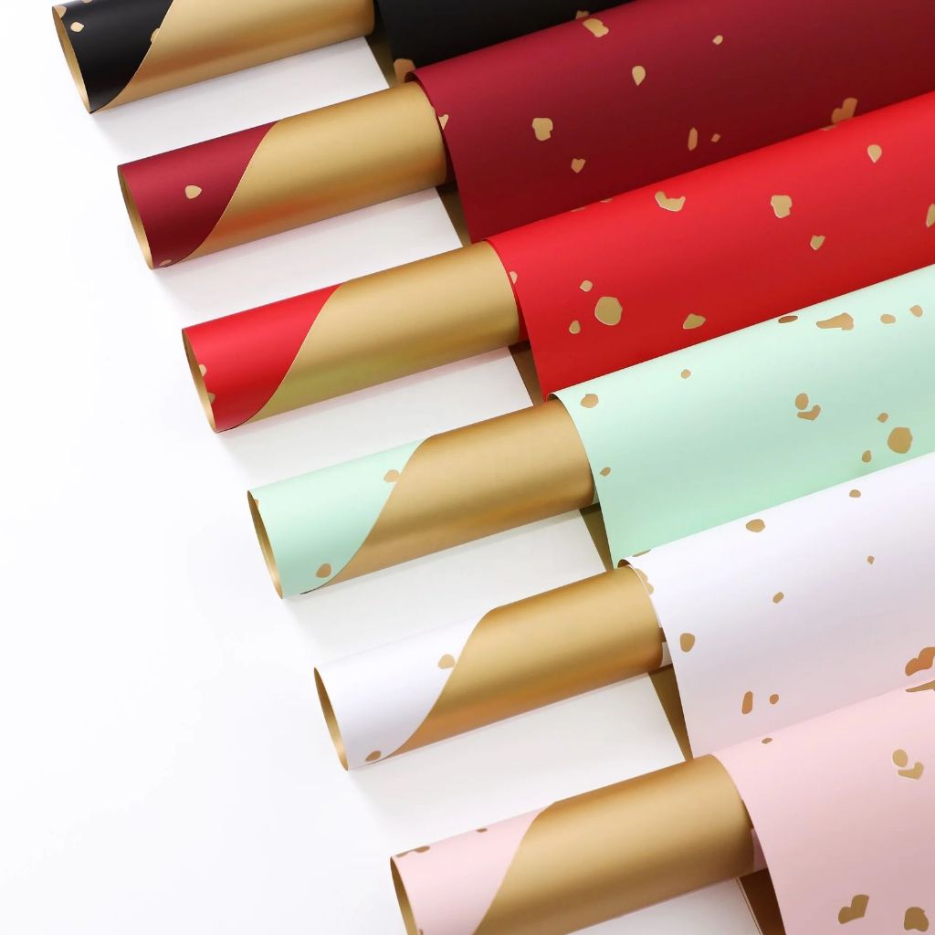 

DOTS BI COLOR GOLD FLAKES FLOWER WRAPPING PAPER CELLOPHANE KERTAS BUKET PEMBUNGKUS BUNGA KERING BUNGA SABUN WRAPPING PAPER CRAFT RUSTIC FLORIST HANDBOUQUET NON WOVEN PAPER WATERPROOF PAPER FLORALWRAP FLOWERWRAPPING KERTAS BUNGA KERTAS BUKET gift kado