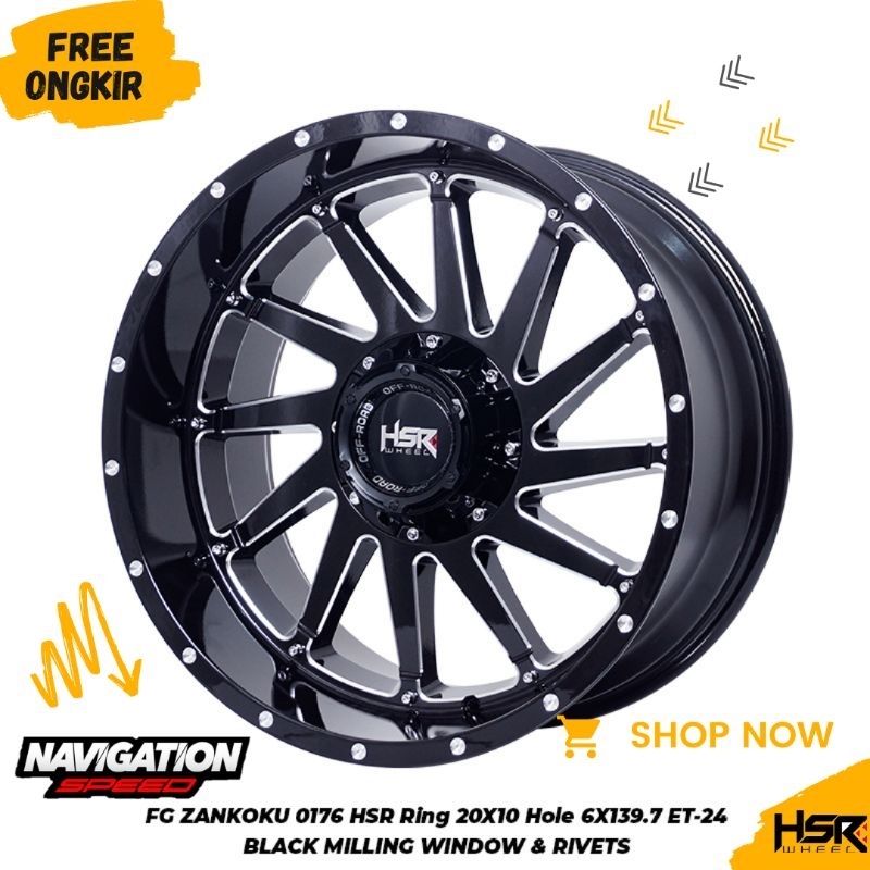 New Pelek Hsr Zankoku Ring20x10 Hole6x139,7 Et-24 Lebar Celong Pajero