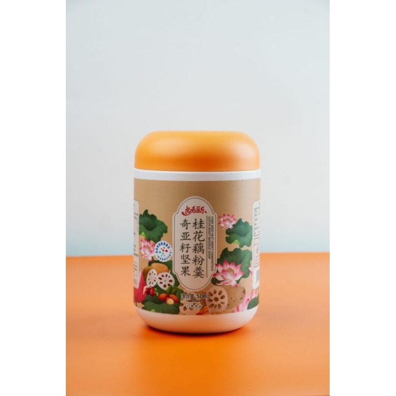 

Bubuk teratai Qiyaseed Nut Osmantus (logo halal)Toples 500g