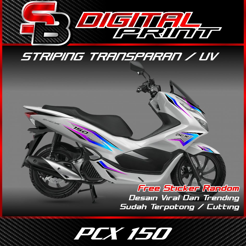 striping transparan pcx 150 - striping variasi pcx 150 bahan transparan