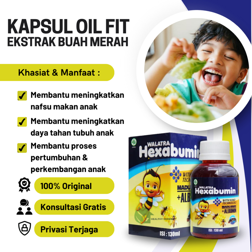 Madu Hexabumin Suplemen Penambah Nafsu Makan, Penambah Berat Badan Anak
