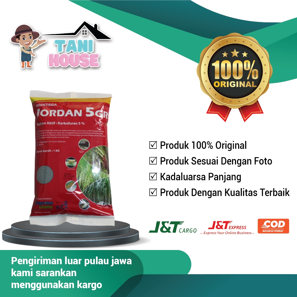 Insektisida Jordan 5GR 1Kg Karbofuran Pengendali Hama Penggerek Batang Uret Pada Tanaman