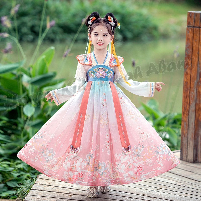 dress Imlek anak/ dress hanfu anak perempuan / dress cny anak / pakaian Imlek anak perempuan