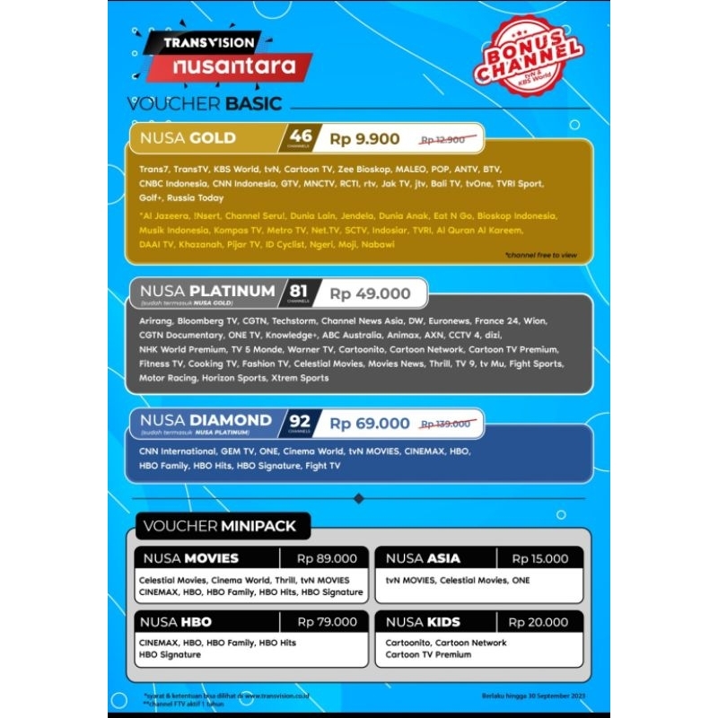 PAKET Nusantara HD TRANSVISION