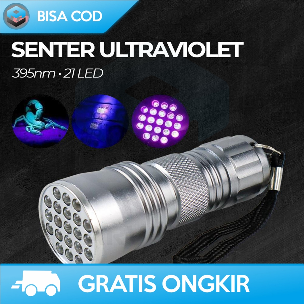 SENTER ULTRAVIOLET LED PENDETEKSI UANG ASLI BATERAI AAA MINI PORTABLE