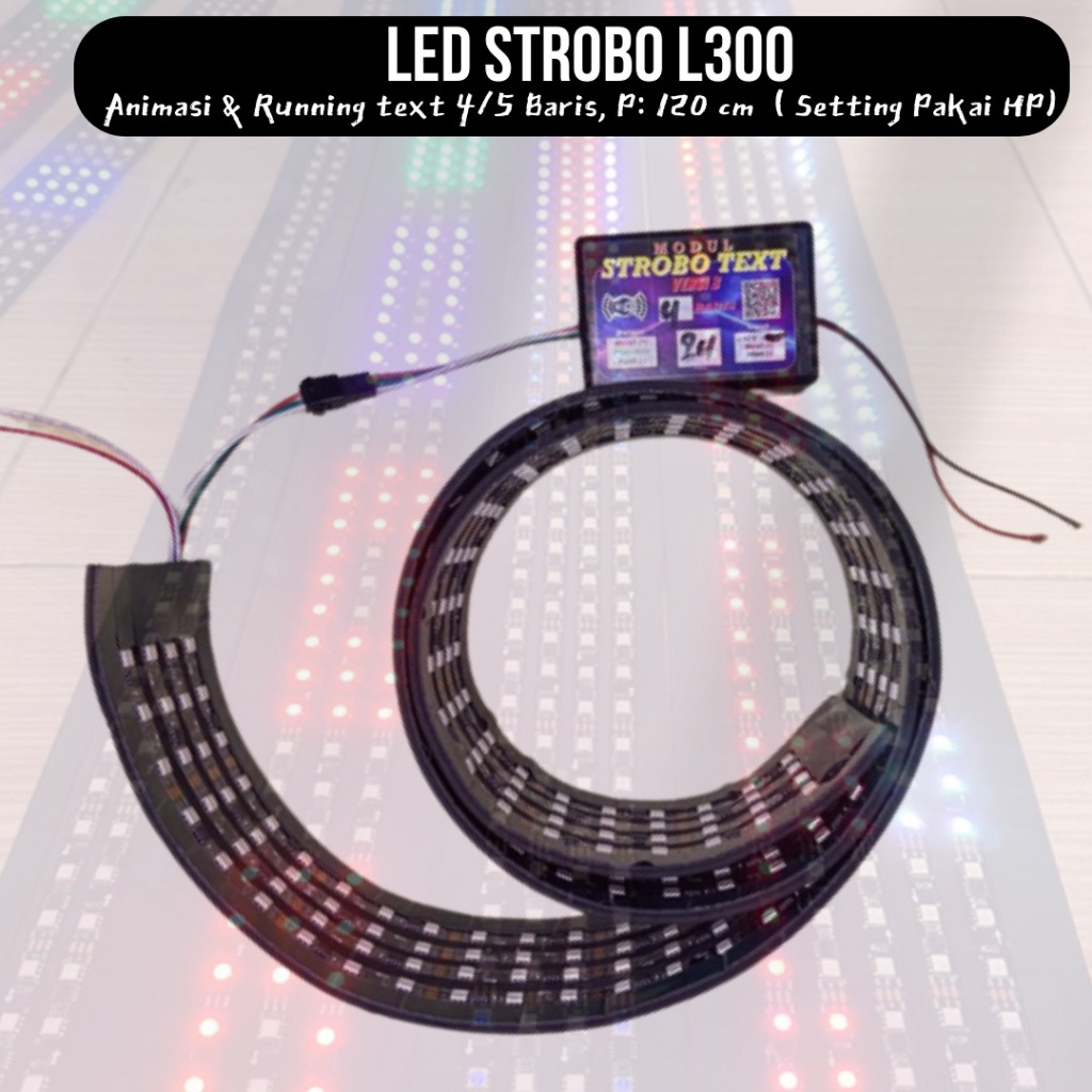 Lampu LED Strobo Kaca L300 Animasi & Running Text / Khusus Untuk Mobil L300 12 Volt
