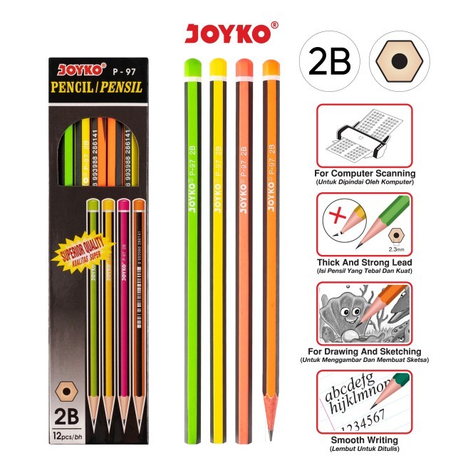 

Pencil Pensil Joyko P-97 2B 1 BOX - 12 Pcs