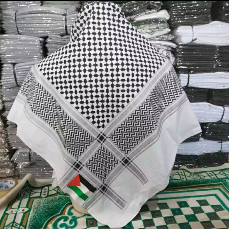 Sorban Arab / Sorban Segi Empat 120x120 / Sorban Palestina / Segi Empat Palestina Bahan Adem / Hijab