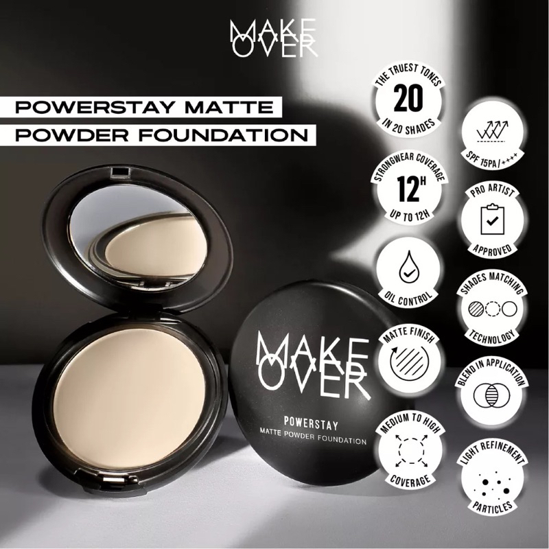 Preloved Make Over Powerstay Matte Powder Foundation N30 Natural Beige [Bedak Padat Make Over]