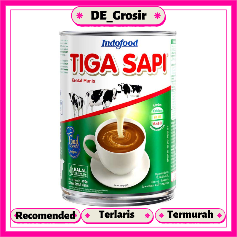 

Tiga Sapi Susu Kental Manis Putih Kaleng 490gr indofood