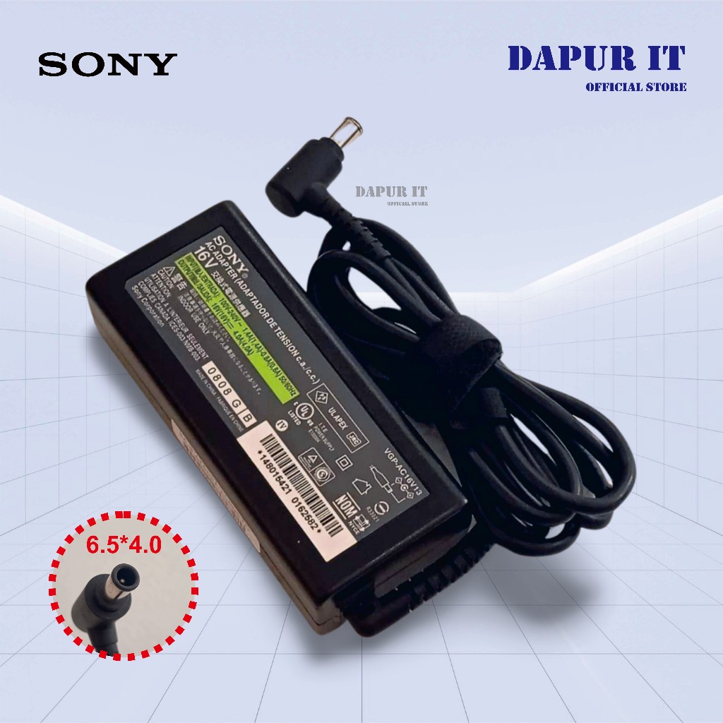 Sony 16V 4.0A Adaptor Charger Laptop 6.5 x 4.0 PIN Konektor