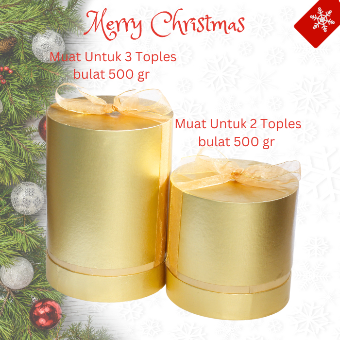 

Hardbox Christmas, Gift Box Natal, Box Unik Bentuk Tabung, Box Toples Kue Kering 500gr