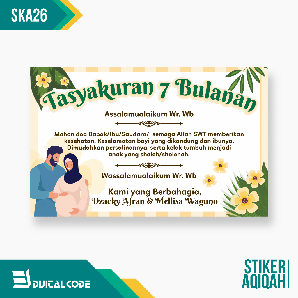 

SKA26 Stiker Label Syukuran Aqiqah Kelahiran Anak