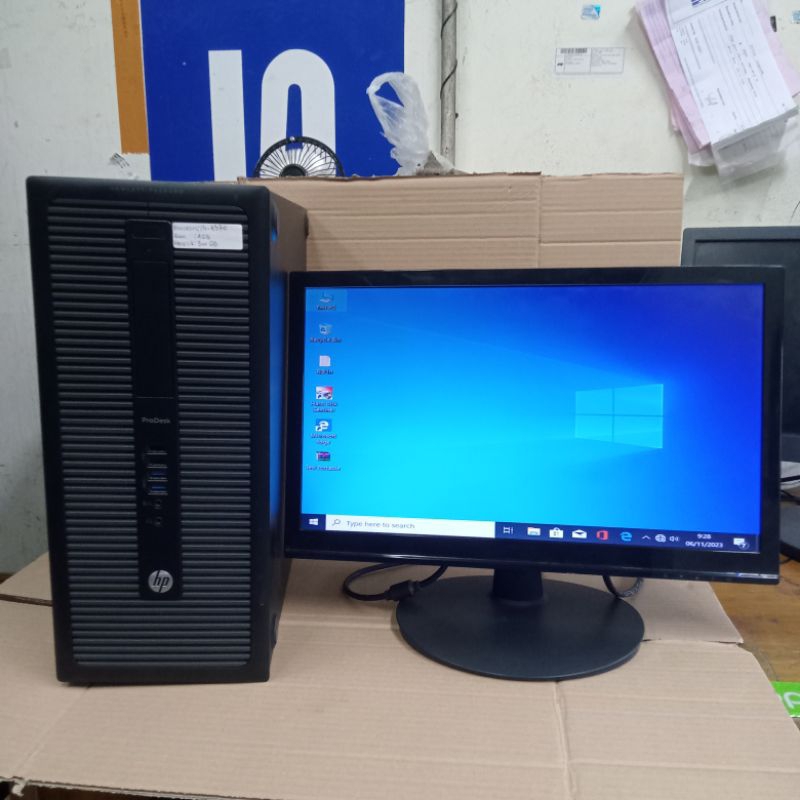 paketan PC hp prodesk core i5-4570 Ram 4 GB HARDSIK 500GB monitor LCD Zyrex 19 inchmurah