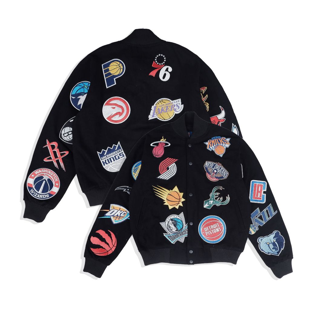 VARSITY ALL STAR BLACK JACKET NBA TEAM ALLSTAR PREMIUM ORIGINAL 1:1 NBA MLB HEAVY WEIGHT JACKET JORD