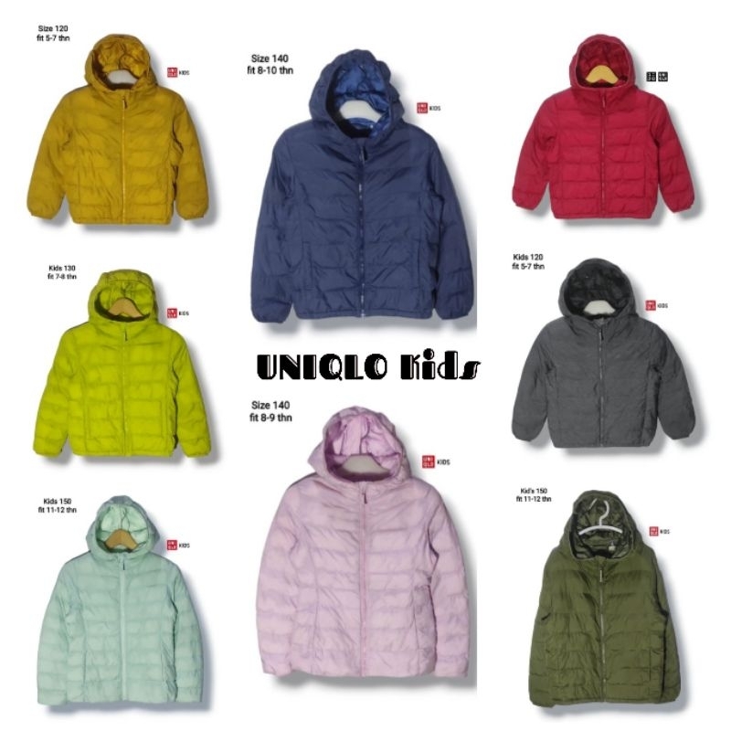 UNIQLO Kids Hooded Puffer Warm Padded Parka Jacket Preloved anak remaja