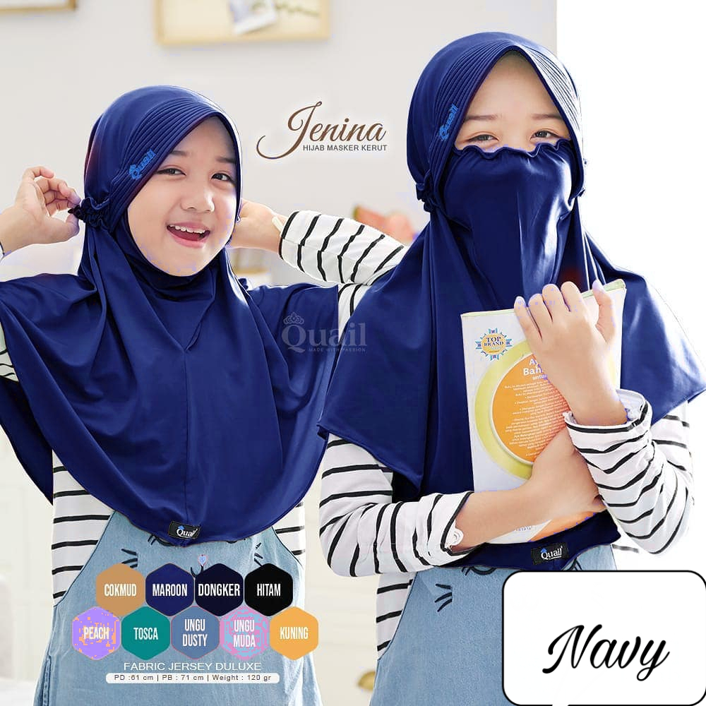 JILBAB MASKER JENINA//NIQAB ANAK//HIJAB INSTAN CADAR