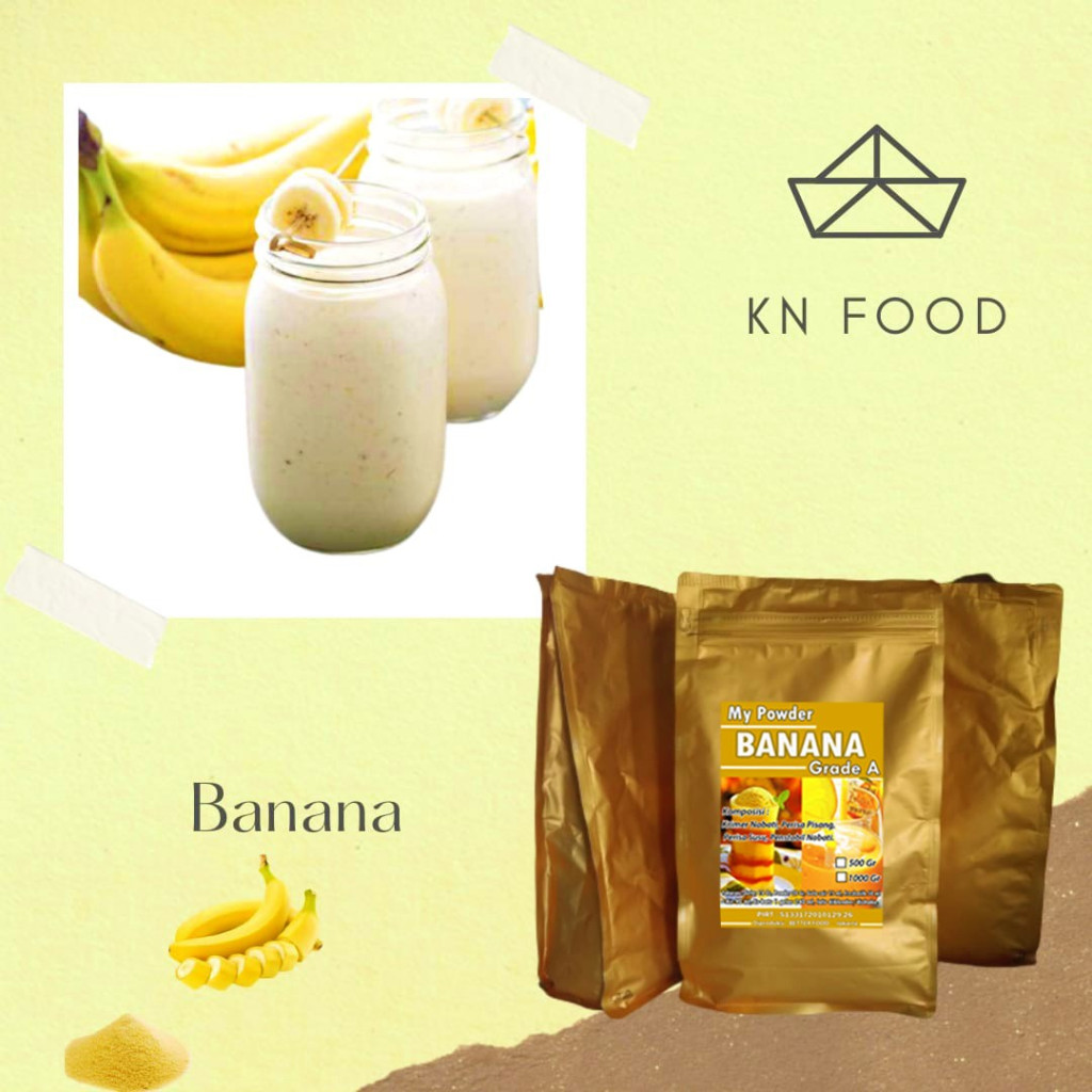 

Banana Grade A 1 KG / Bubuk Minuman GRADE A Rasa Banana 1kg