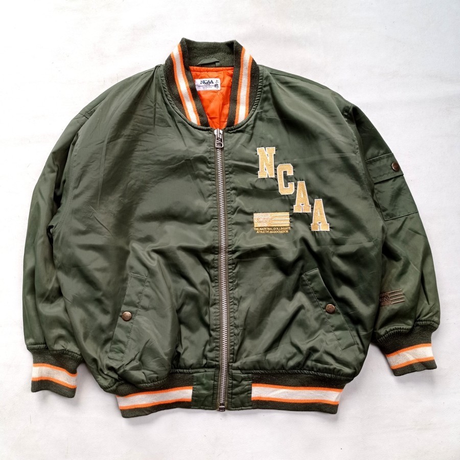vintage NCAA bomber varsity satin jacket baseball unisex