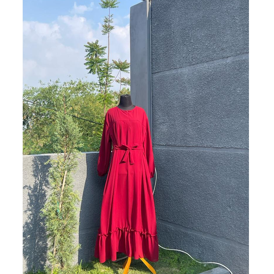 Gamis Arina Dress Ceruty Full Furing