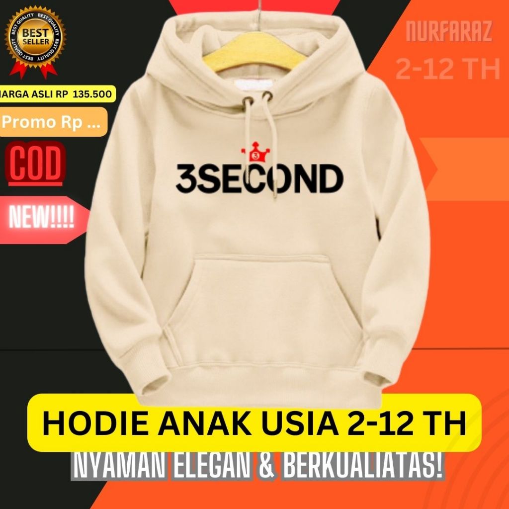 Hoodie Anak Laki Laki Perempuan/Hodie Anak 3second Anak Usia 2-12 Tahun/Sweater Switer Anak Keren/Ho