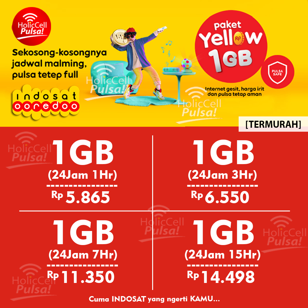 PAKET DATA INDOSAT YELLOW 1GB 24 JAM I WAJIB BACA DESKRIPSI PRODUK