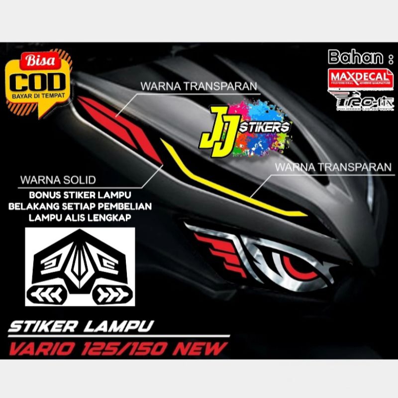 Stiker Sticker Alis Lampu Motor Vario New 125 150cc