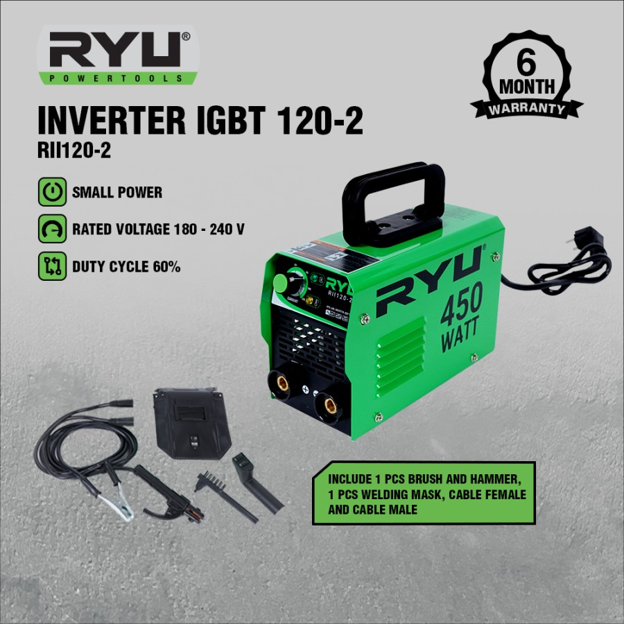 PROMO AKHIR TAUNMesin Las RYU Inverter MMA 120 IGBT 450 watt / Mesin las / Mesin trafo las / welding RYU/REDFOX/YUKIDO